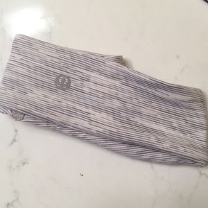 Lululemon white + grey Fly Away Tamer Headband